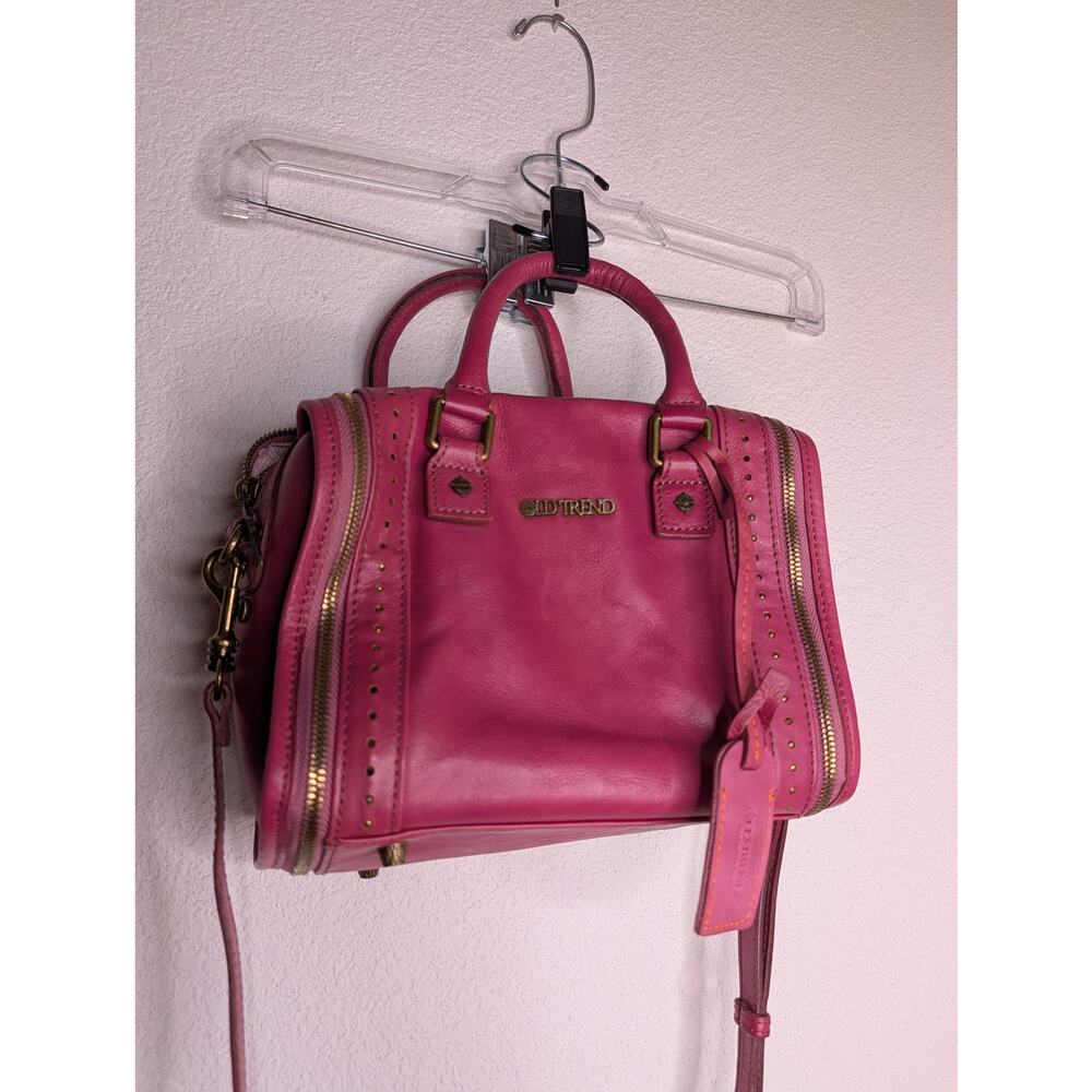 Old Trend Genuine Leather Pink Mini Trunk Crossbody Bag Orchid Chic Fun Summer